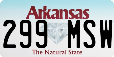 AR license plate 299MSW