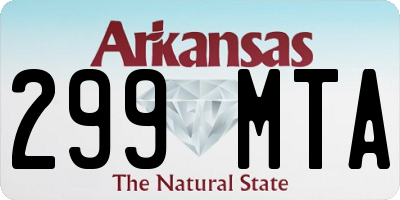 AR license plate 299MTA