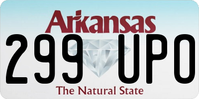 AR license plate 299UPO