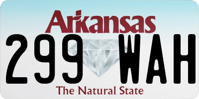 AR license plate 299WAH