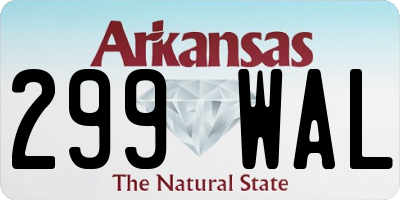 AR license plate 299WAL