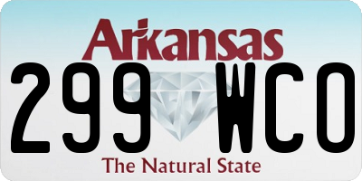 AR license plate 299WCO