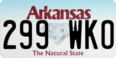 AR license plate 299WKO