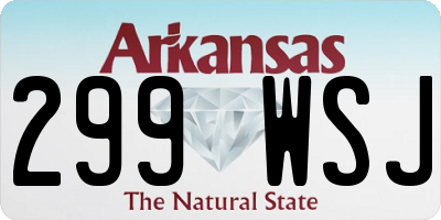 AR license plate 299WSJ