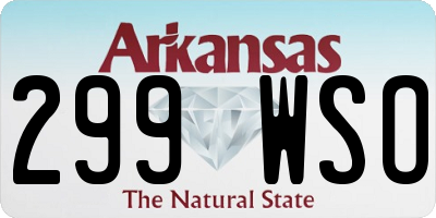 AR license plate 299WSO