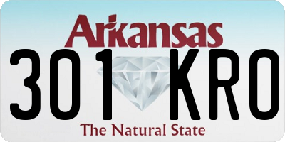 AR license plate 301KRO