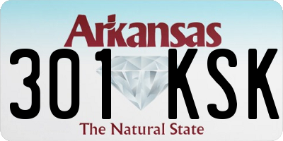 AR license plate 301KSK