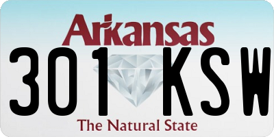 AR license plate 301KSW