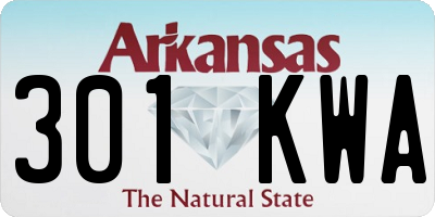 AR license plate 301KWA