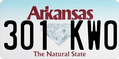 AR license plate 301KWO