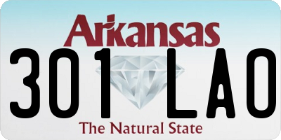 AR license plate 301LAO