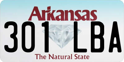 AR license plate 301LBA