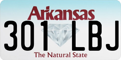 AR license plate 301LBJ
