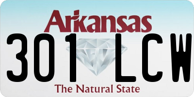 AR license plate 301LCW