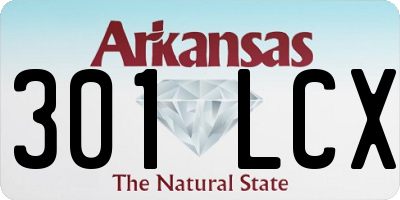 AR license plate 301LCX