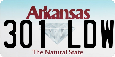 AR license plate 301LDW