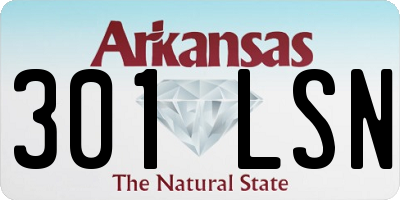 AR license plate 301LSN