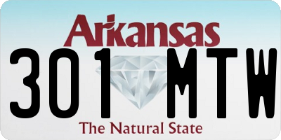 AR license plate 301MTW