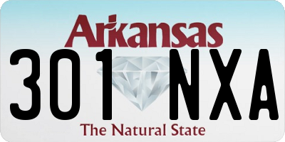 AR license plate 301NXA