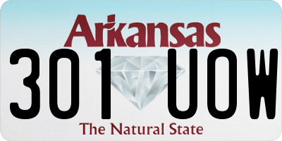 AR license plate 301UOW