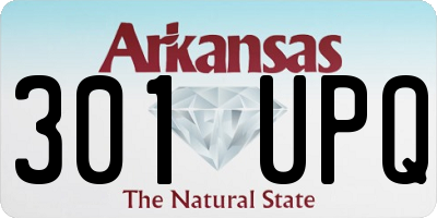 AR license plate 301UPQ