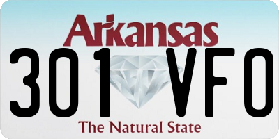 AR license plate 301VFO