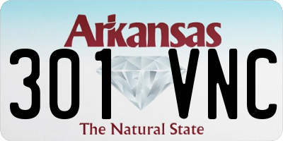 AR license plate 301VNC