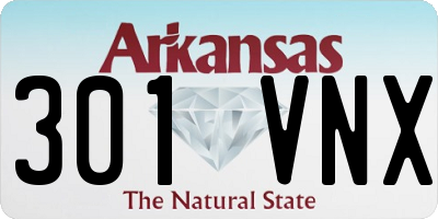 AR license plate 301VNX