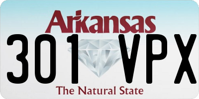AR license plate 301VPX