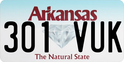 AR license plate 301VUK