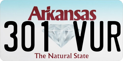 AR license plate 301VUR