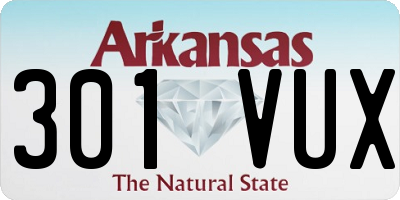 AR license plate 301VUX