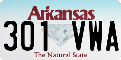 AR license plate 301VWA