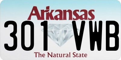 AR license plate 301VWB