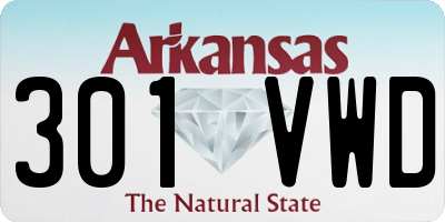 AR license plate 301VWD
