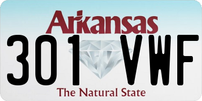 AR license plate 301VWF