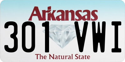 AR license plate 301VWI
