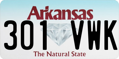 AR license plate 301VWK