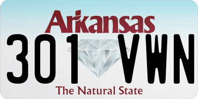 AR license plate 301VWN