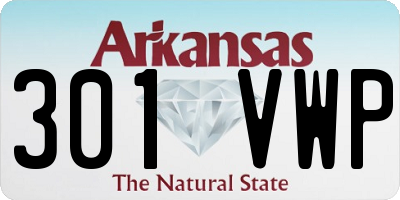 AR license plate 301VWP