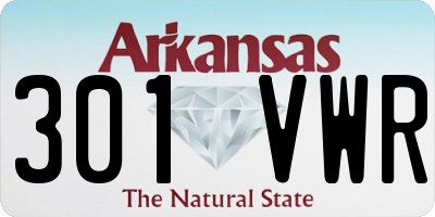 AR license plate 301VWR