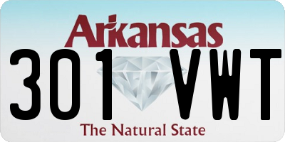 AR license plate 301VWT