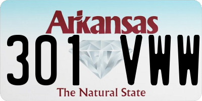 AR license plate 301VWW