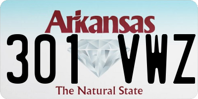 AR license plate 301VWZ