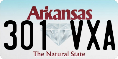 AR license plate 301VXA