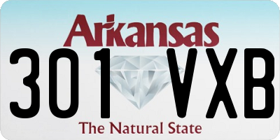 AR license plate 301VXB