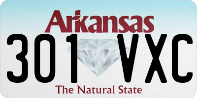 AR license plate 301VXC
