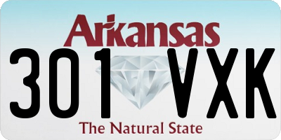 AR license plate 301VXK