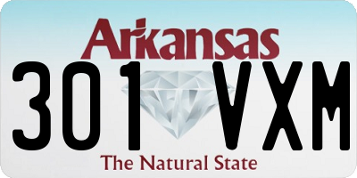 AR license plate 301VXM