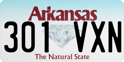 AR license plate 301VXN